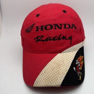 Vintage Honda Racing Hat Cap Woody Woodpecker Black Adjustable